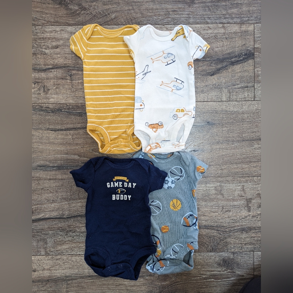 Carter's Newborn Bodysuits Onesie Bundle Baby Infant Boy Summer 4 Pack